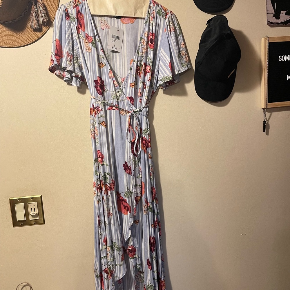 Poppy flower Wrap dress